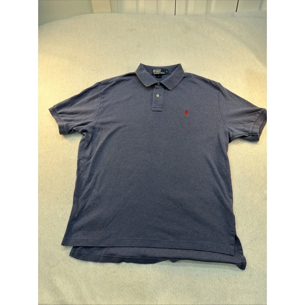 Polo Ralph Lauren Polo Shirt Men Size Large Blue Classic Fit Short Sleeve Casual